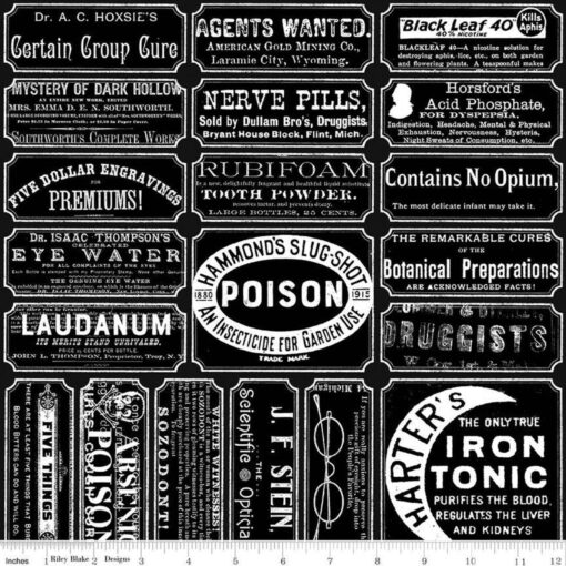 Queen of We'en Apothecary Labels - Black